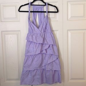 CALYPSO St Barth Size Large Purple Tiered Sleeveless 100% Silk Juno Dress NWT